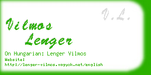 vilmos lenger business card